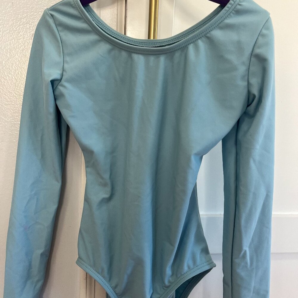 Blue long sleeve leotard
